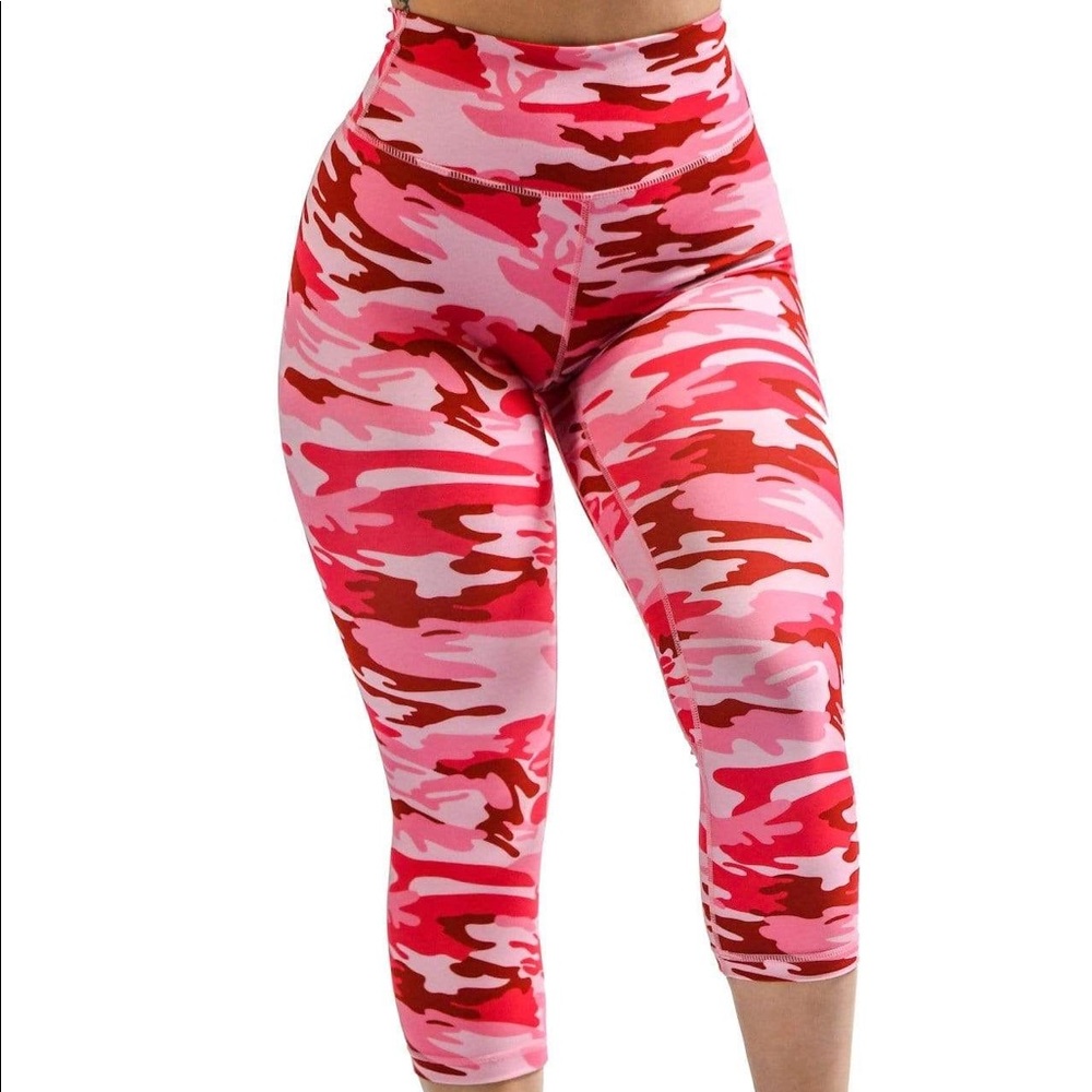 Til You Collapse Pink Camo Quarter Leggings